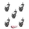 Service Caster 3 Inch Bright Chrome Hooded Polyurethane 7/8 Inch Grip Ring Stem Casters, 5PK SCC-GR03S310-PPUBD-BC-71678-5 - alternate 4